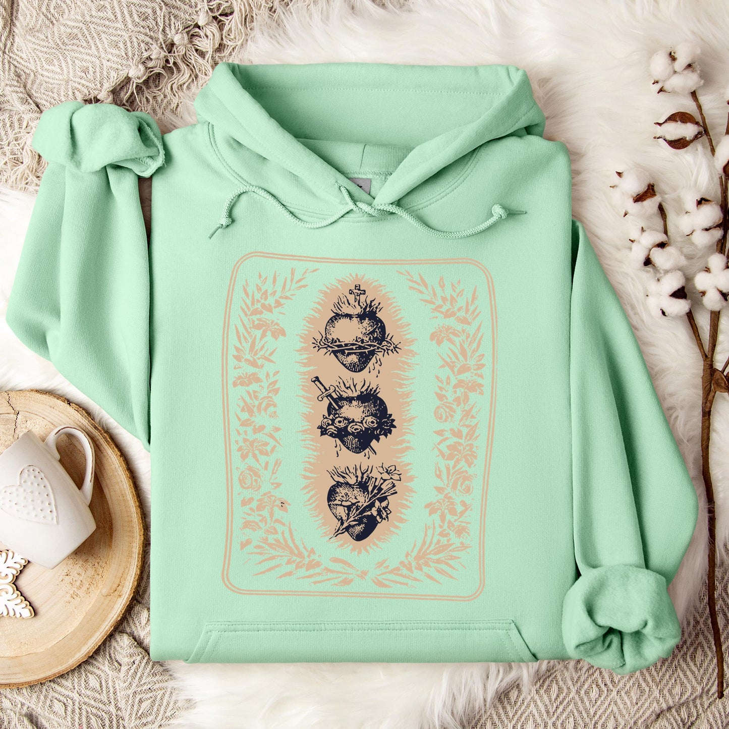 Three Hearts of Holy Family Hoodie
