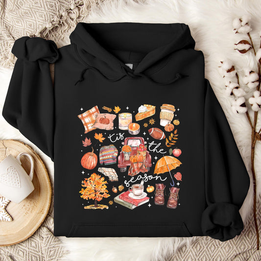 Tis The Season Pumpkin Autumn Fall Hoodie