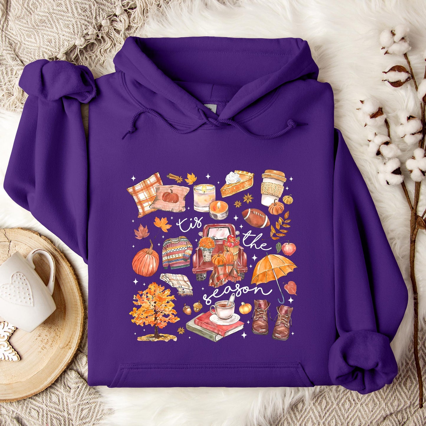 Tis The Season Pumpkin Autumn Fall Hoodie
