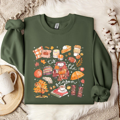 Tis The Season Pumpkin Autumn Fall Sweatshirt