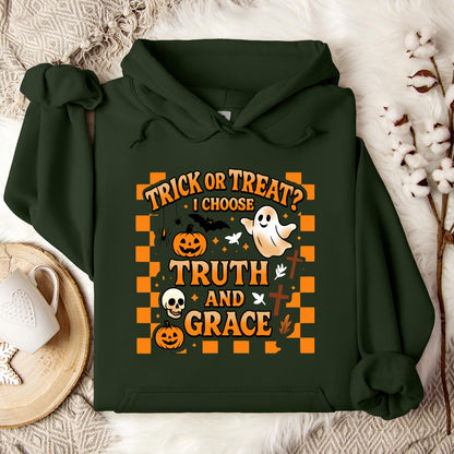 Trick Or Treat I Choose Truth And Grace Hoodie