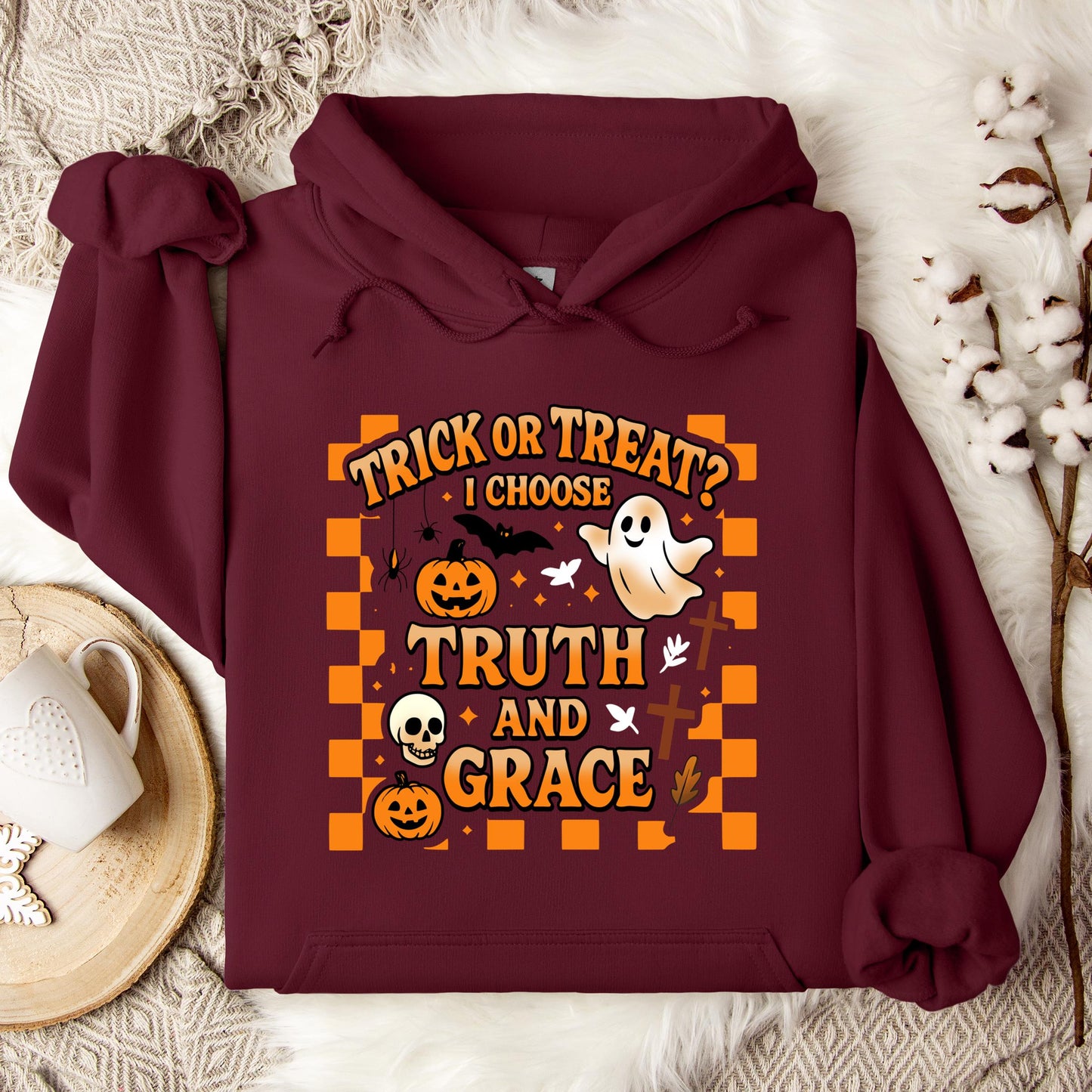 Trick Or Treat I Choose Truth And Grace Hoodie