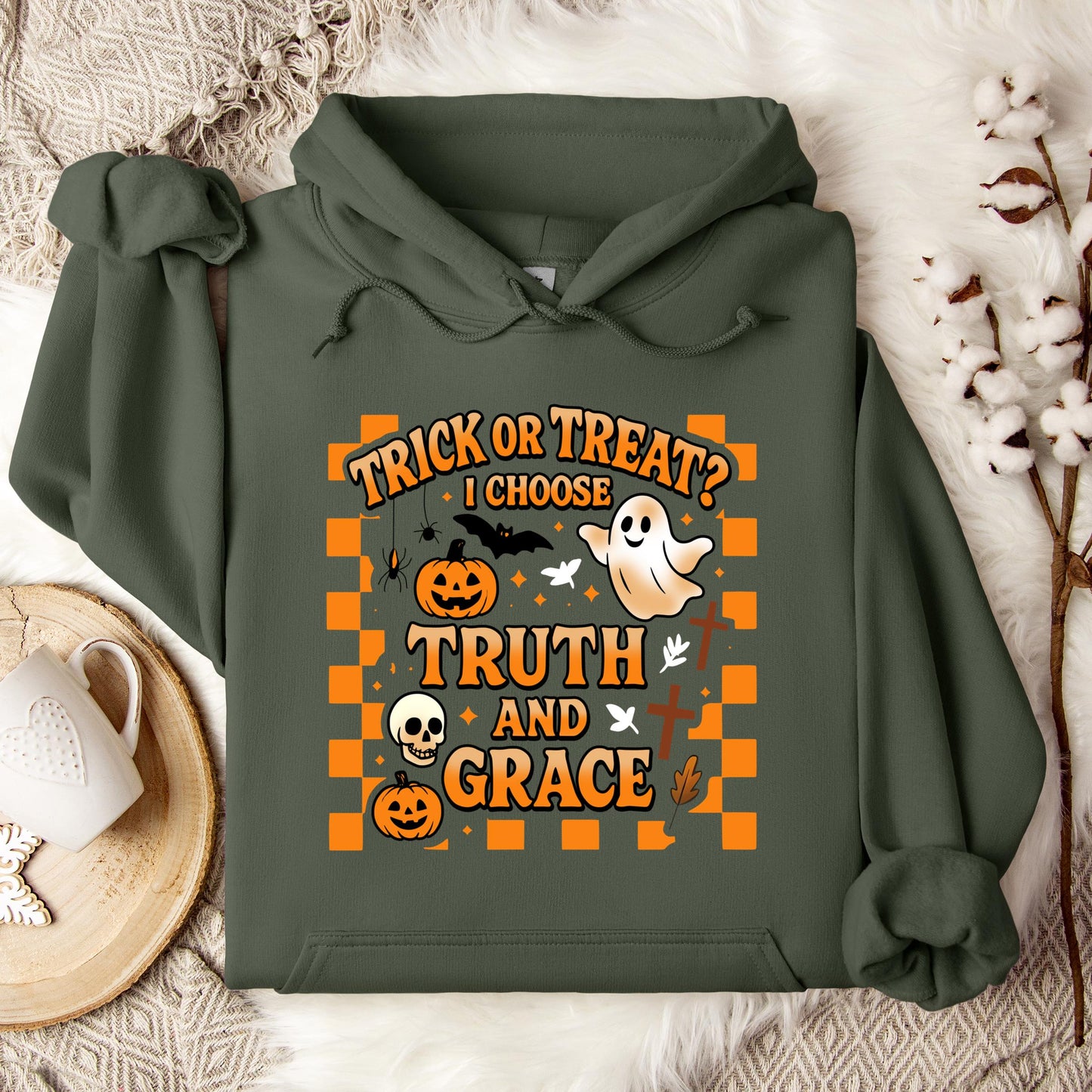 Trick Or Treat I Choose Truth And Grace Hoodie
