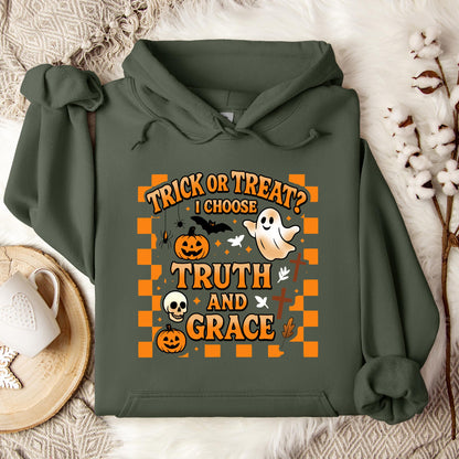Trick Or Treat I Choose Truth And Grace Hoodie
