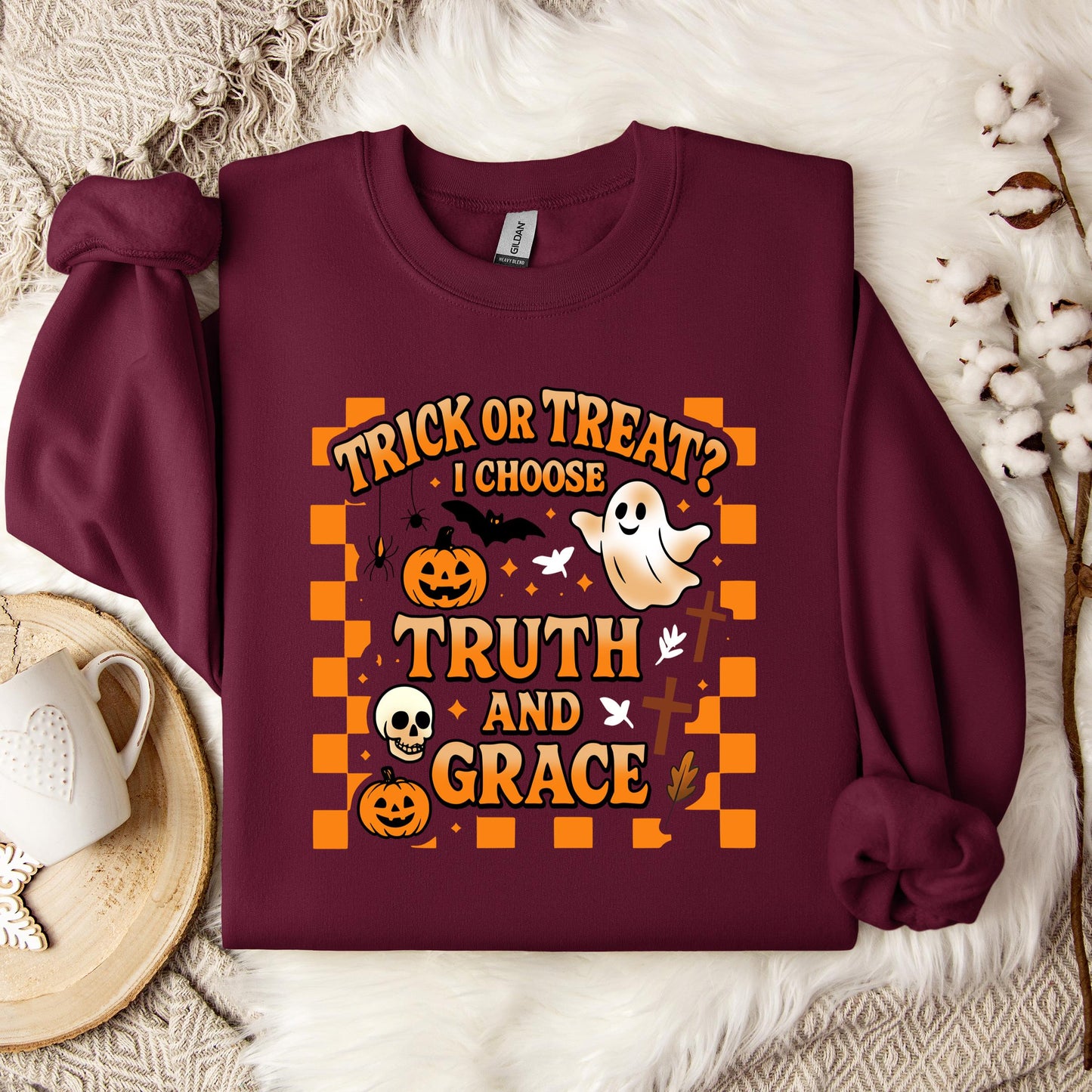 Trick Or Treat I Choose Truth And Grace Sweatshirt
