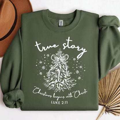True Story Christmas Begins With Christ Luke 2.11