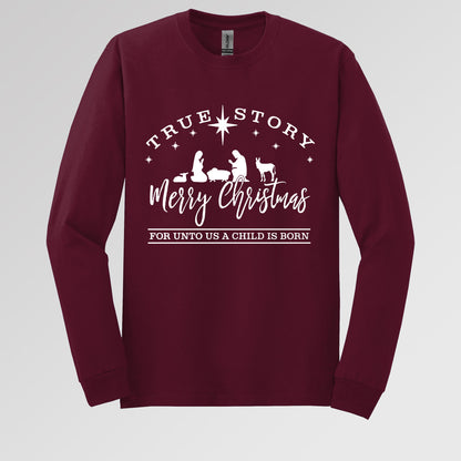 True Story Merry Christmas For Unto Us A Child Is Born