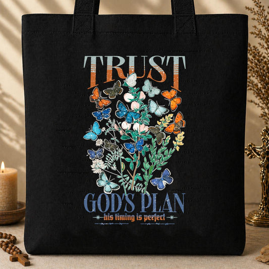 Trust God_s Plane His Timing Is Perfect Tote Bag