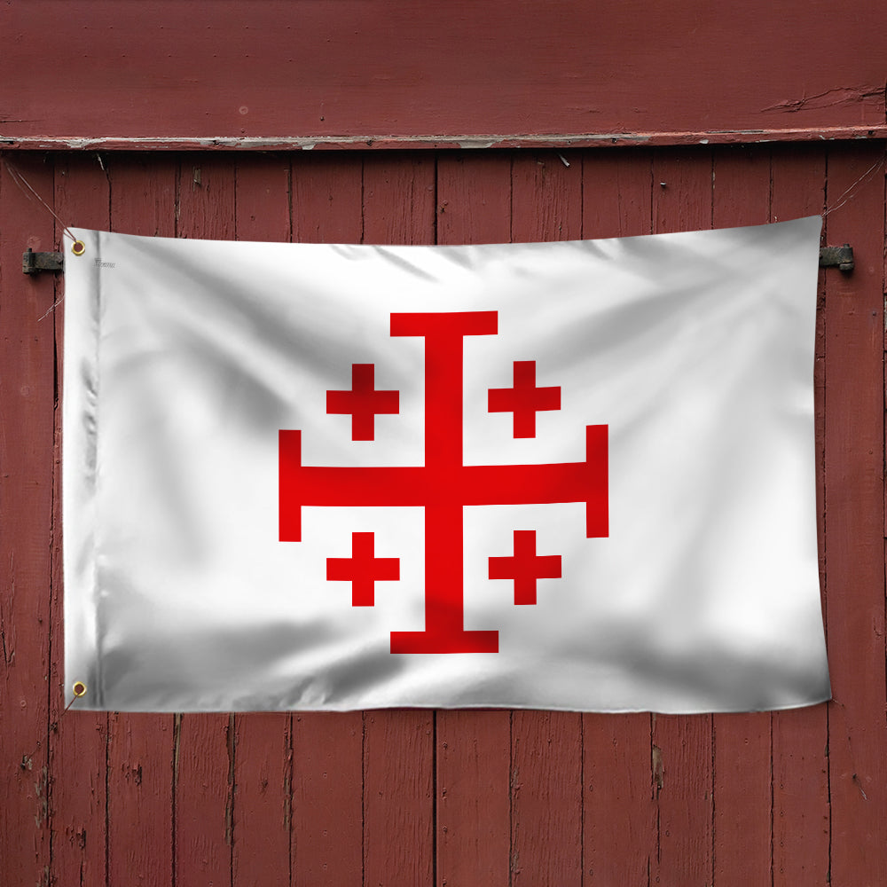 Jerusalem Catholic Cross Flag Crusader Grommet Flag