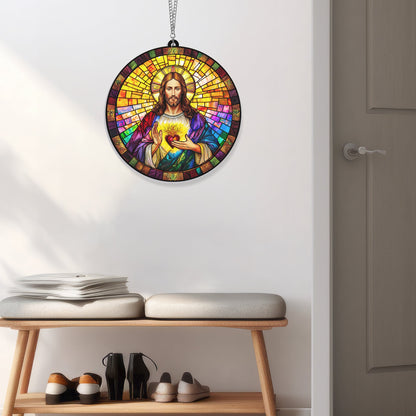 Sacred Heart of Jesus Suncatcher Acrylic Hanging