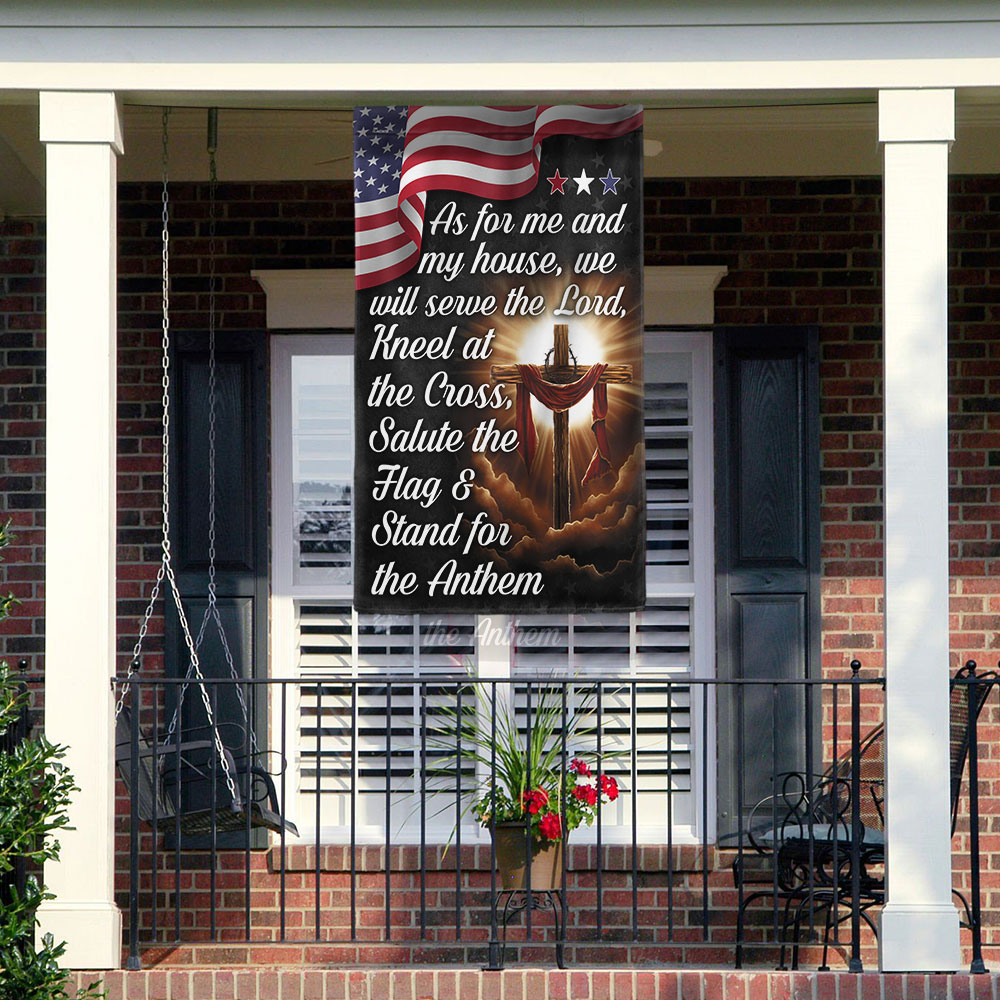 FLAGWIX  Jesus Cross American Flag As For Me And My House We Will Serve The Lord Flag 3-Day Shipping