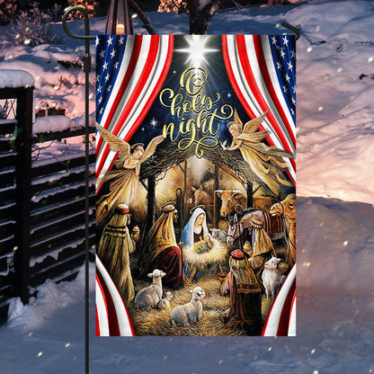 Christmas Silent Night Flag Jesus Is Born