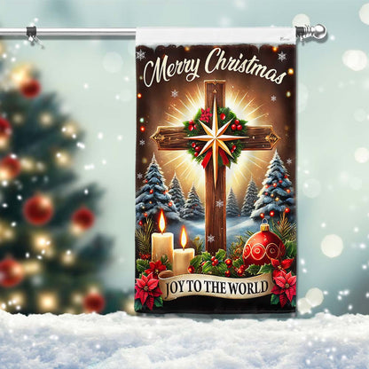 Christian Cross Christmas Flag Joy To The World Jesus Christ Flag