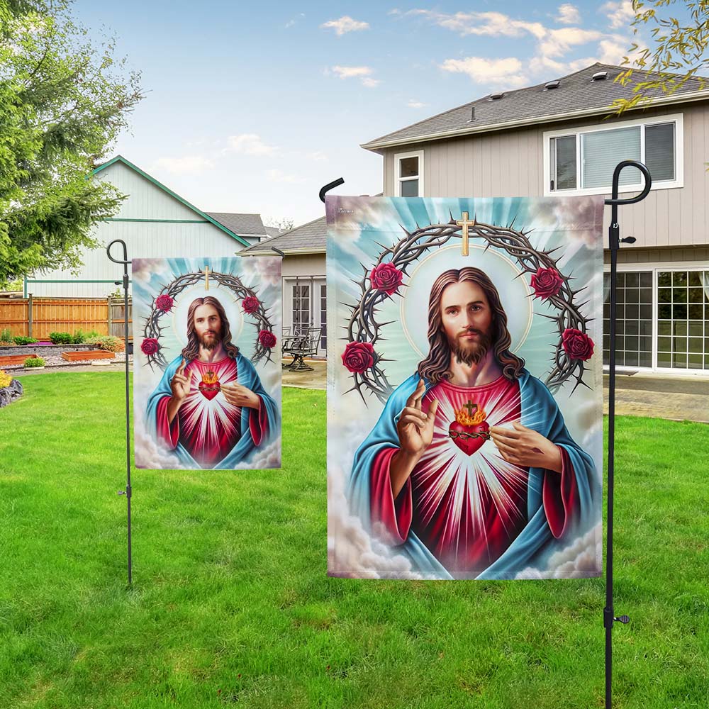The Sacred Heart of Jesus Religious Flag