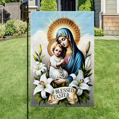 FLAGWIX  Mary Mother and Jesus Christ Blessed Easter Flag