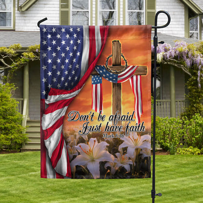 Flagwix American Flag - Just Have Faith The Old Rugged Cross. Christian Cross American Flag TPT926Fn