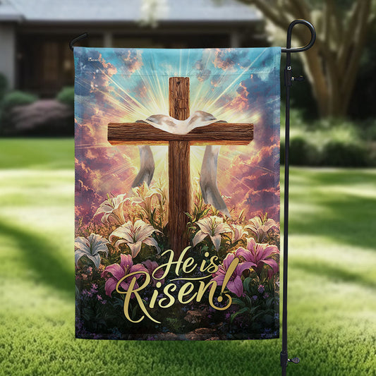 Easter Cross He Is Risen Resurrection of Jesus Christian Cross Flag