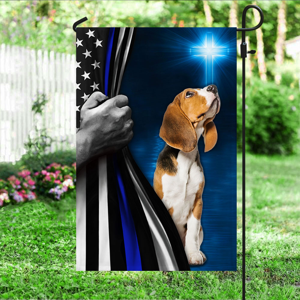 Police Flag Christian Cross Beagle Thin Blue Line Police FlagTRL288Fv7