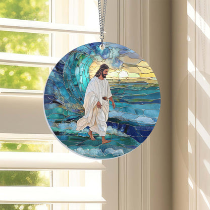 Jesus Walks on Water Suncatcher Acrylic Hanging
