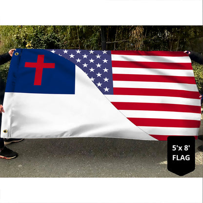 Christian Flag American Christian Grommet Flag