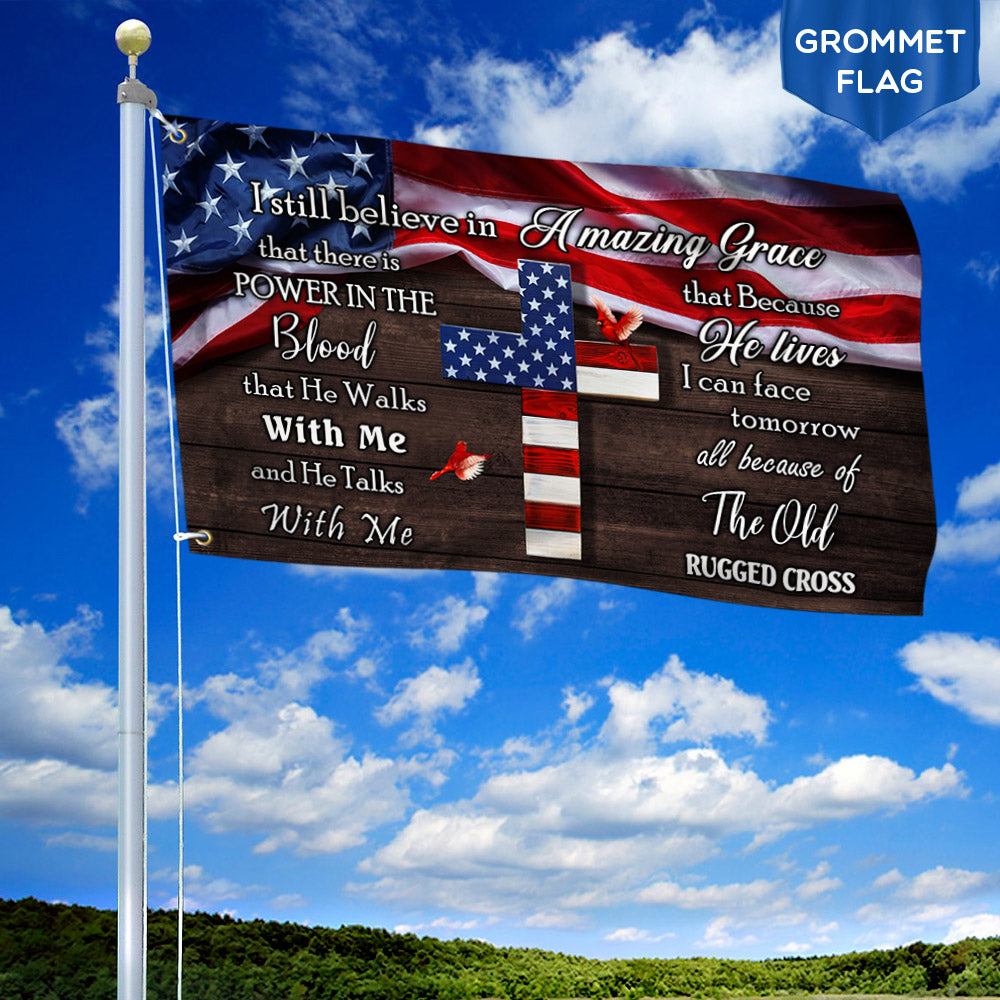 Jesus Cross Grommet Flag The Old Rugged Cross