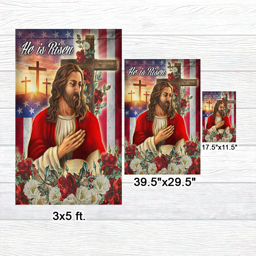 Easter Jesus Christ He Is Risen Flag