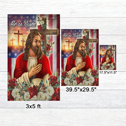 Easter Jesus Christ He Is Risen Flag