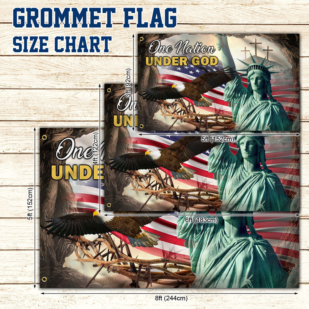 Christian Cross Grommet Flag One Nation Under God