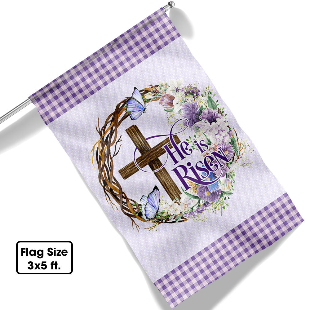 Easter Cross He Is Risen Flag