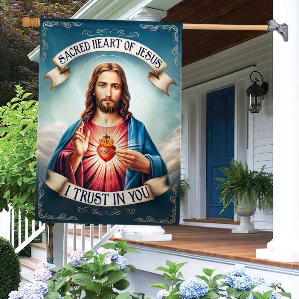 Sacred Heart Of Jesus I Trust In You Flag