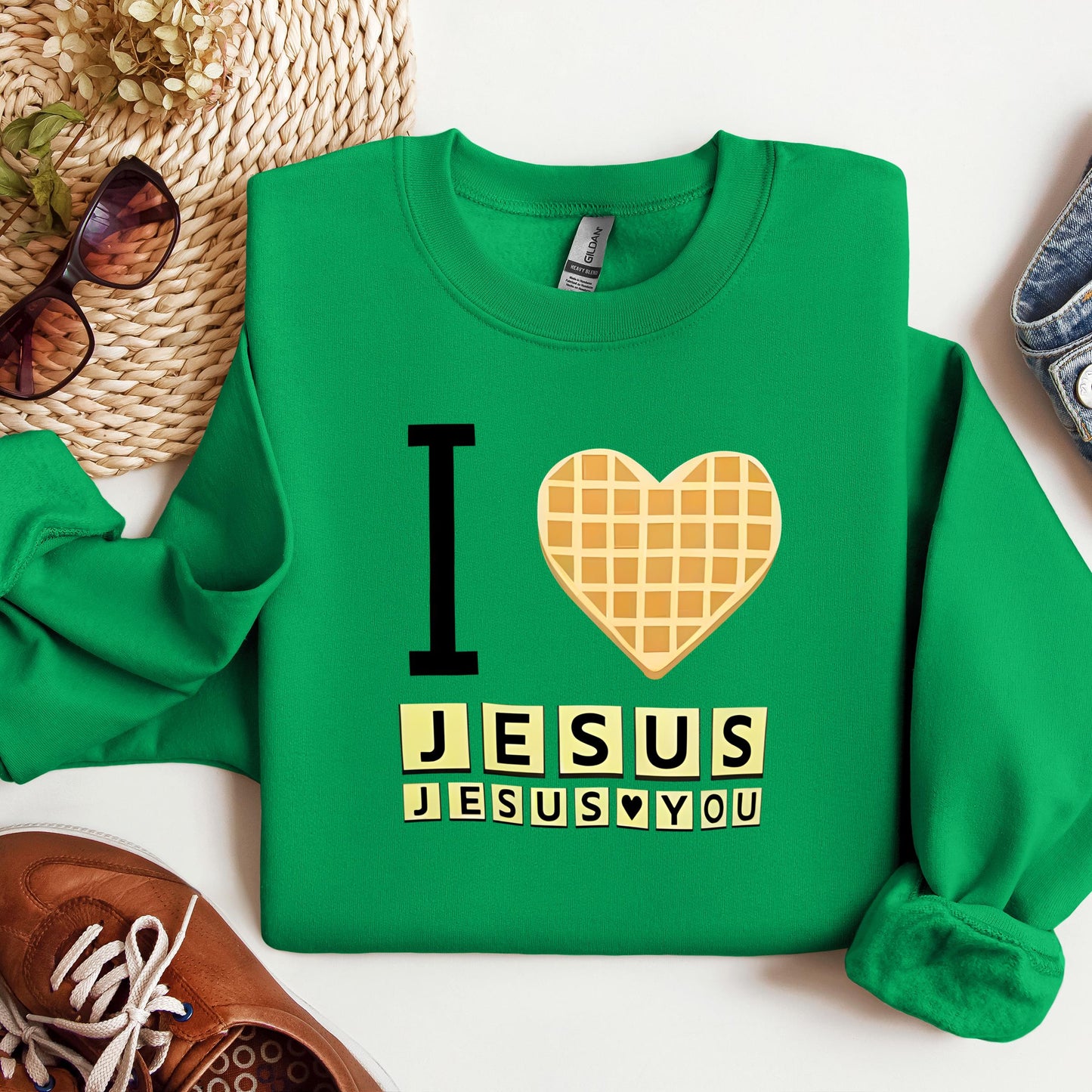 Waffle I Love Jesus Jesus Loves You