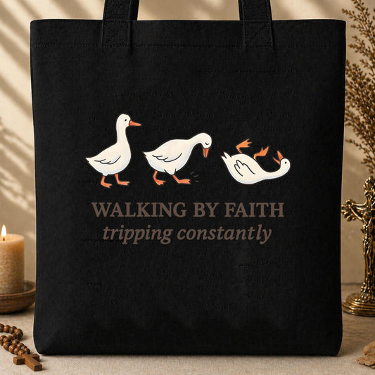 Walking By Faith Tripping Constantly 03 Tote Bag