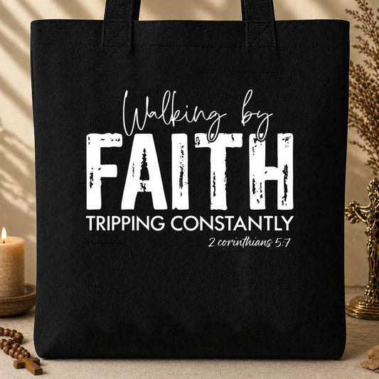 Walking By Faith Tripping Constantly 12 Tote Bag