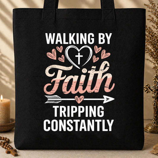 Walking By Faith Tripping Constantly 16 Tote Bag
