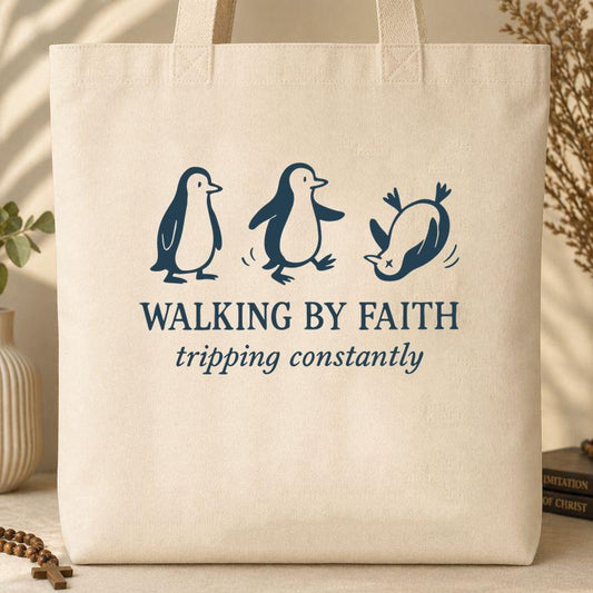 Walking By Faith Tripping Constantly 21 Tote Bag