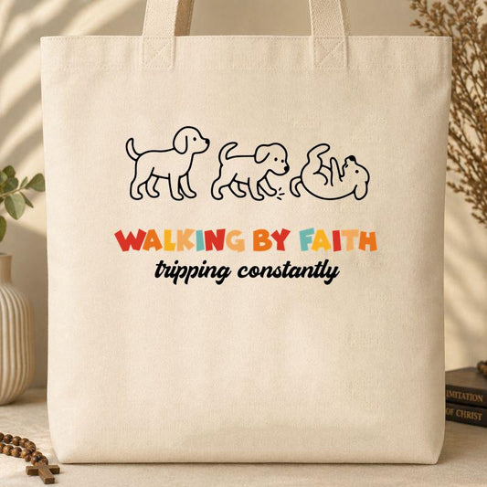 Walking By Faith Tripping Constantly 23 Tote Bag