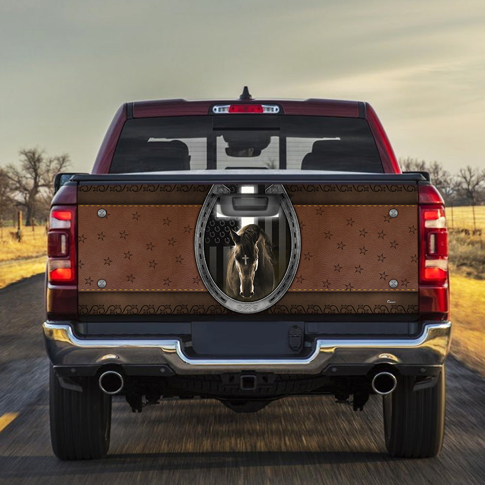 Horse Truck Tailgate Sticker Jesus And Black Horse BNT288TDv2