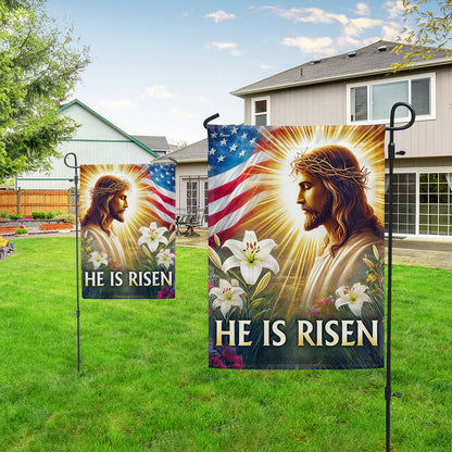 He is Risen Religious Easter Day Flag