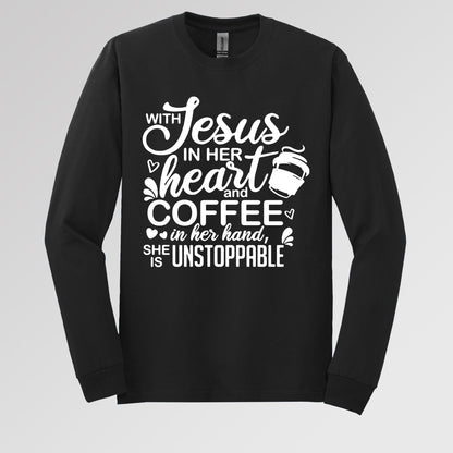 With Jesus In Her Heart And Coffee In Her Hand She Is Unstoppable 01