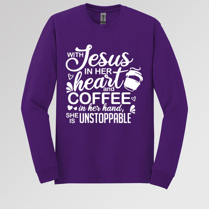 With Jesus In Her Heart And Coffee In Her Hand She Is Unstoppable 01