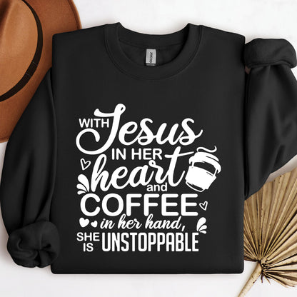 With Jesus In Her Heart And Coffee In Her Hand She Is Unstoppable 01