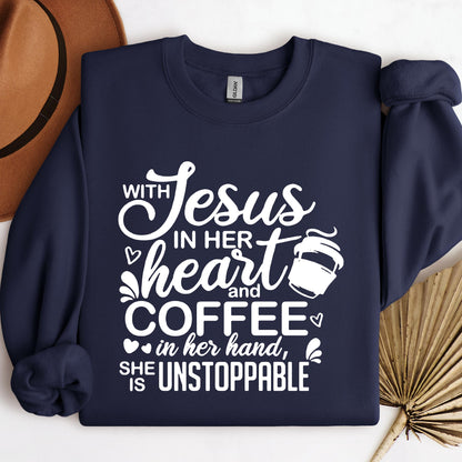 With Jesus In Her Heart And Coffee In Her Hand She Is Unstoppable 01