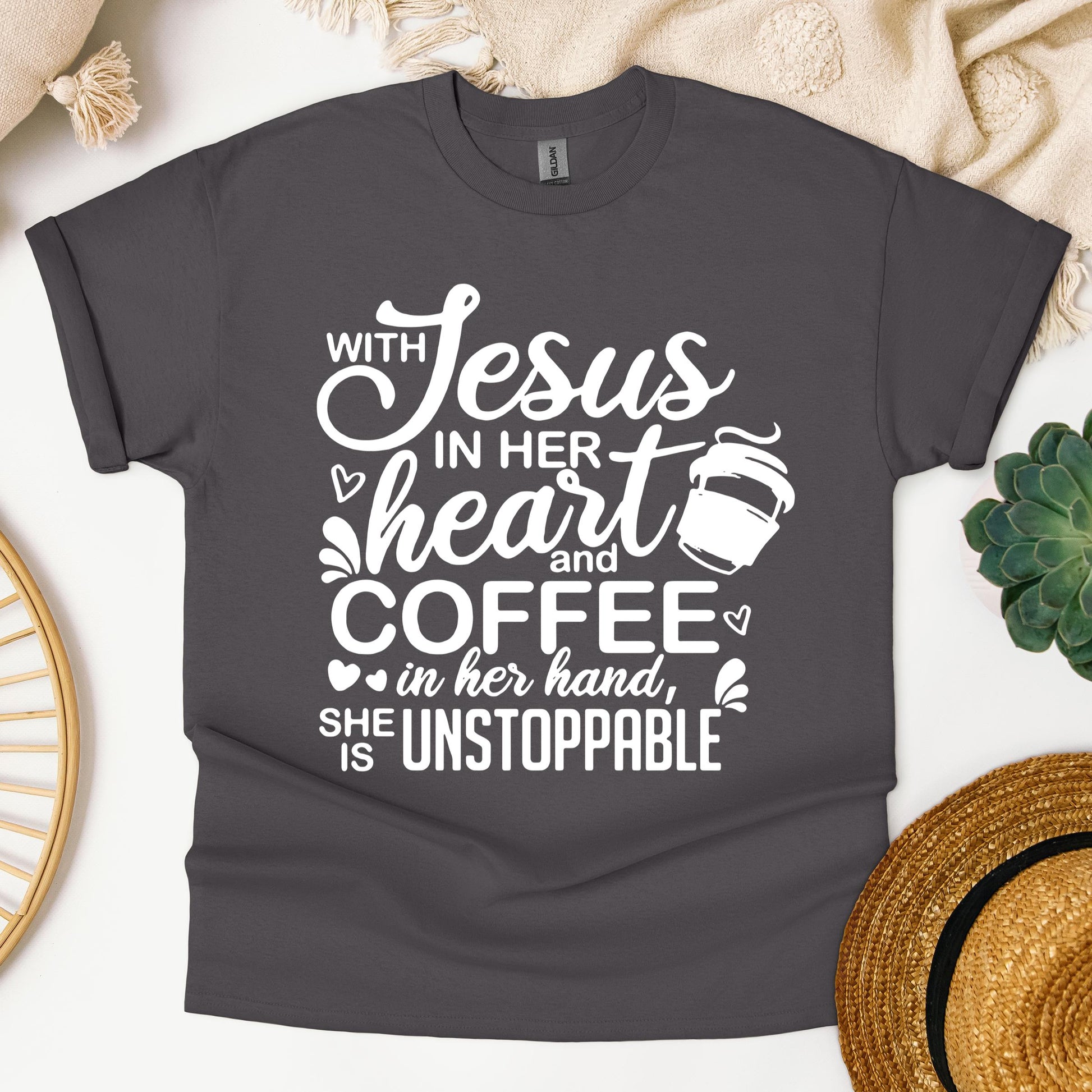 With Jesus In Her Heart And Coffee In Her Hand She Is Unstoppable 01