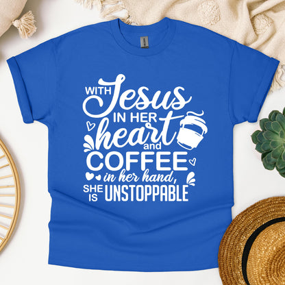With Jesus In Her Heart And Coffee In Her Hand She Is Unstoppable 01
