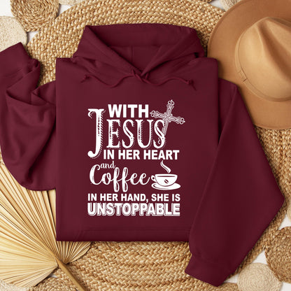 With Jesus In Her Heart And Coffee In Her Hand She Is Unstoppable