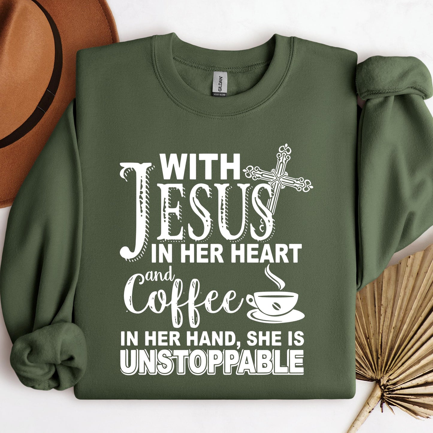 With Jesus In Her Heart And Coffee In Her Hand She Is Unstoppable