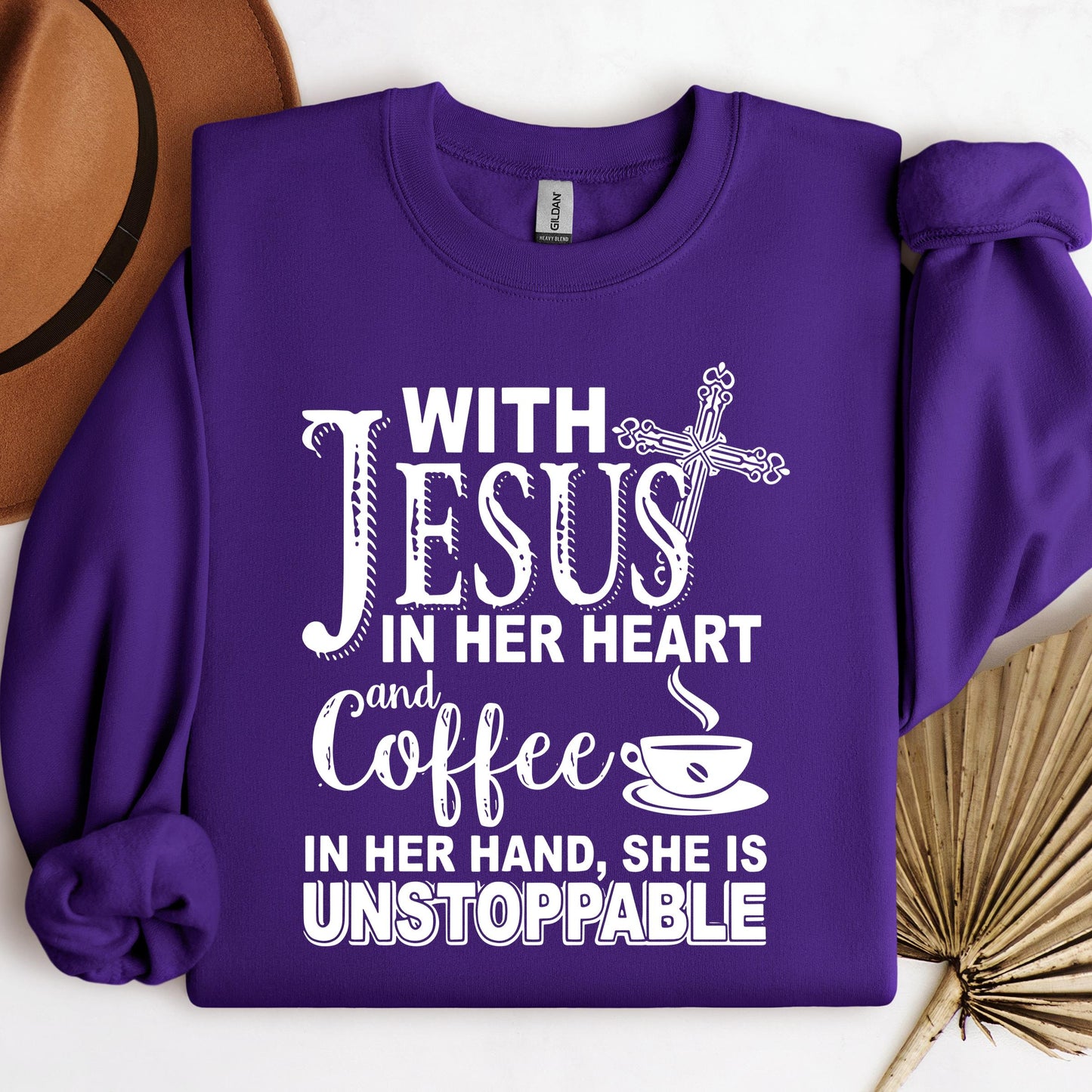 With Jesus In Her Heart And Coffee In Her Hand She Is Unstoppable