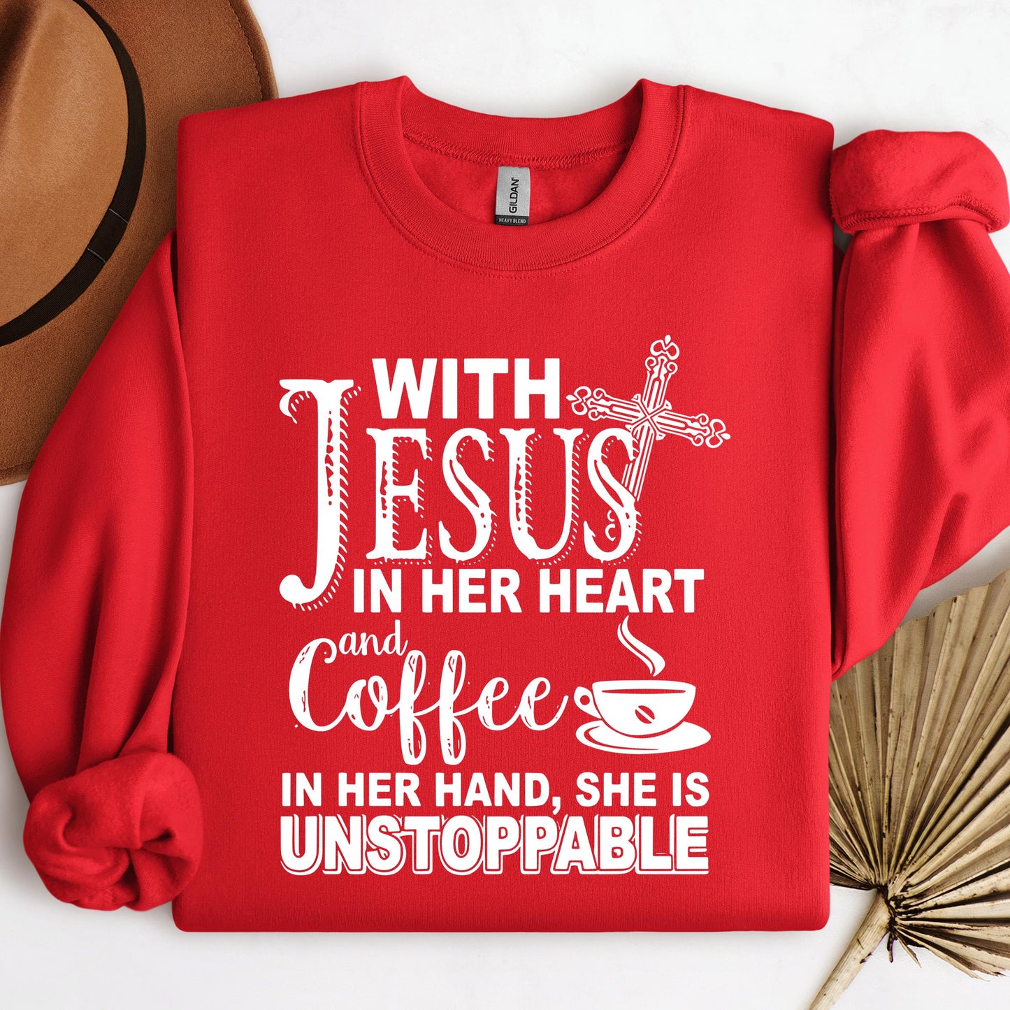 With Jesus In Her Heart And Coffee In Her Hand She Is Unstoppable
