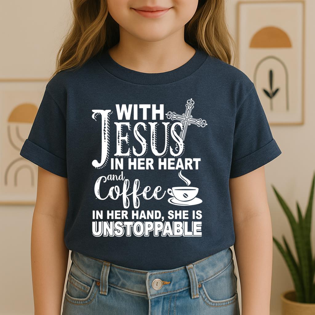With Jesus In Her Heart And Coffee In Her Hand She Is Unstoppable