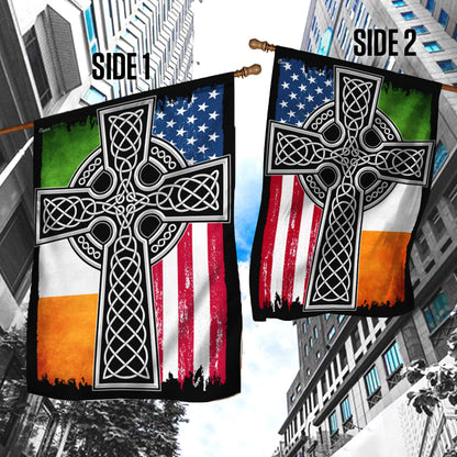 Irish American Christian Celtic Cross Flag